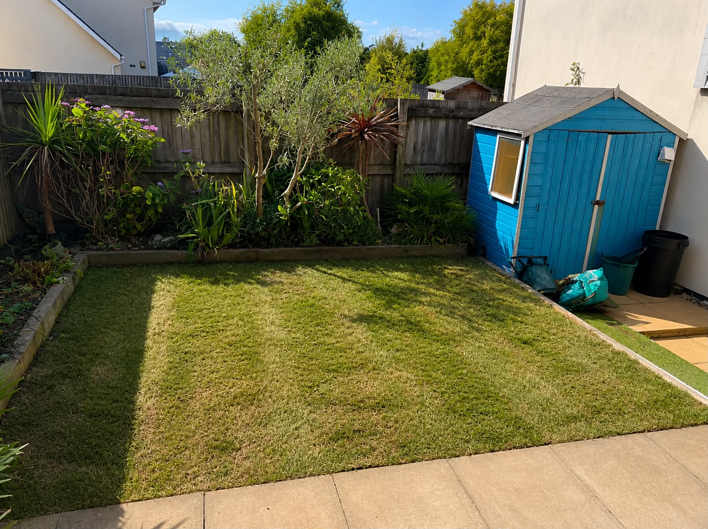 Back garden cleared and turfed